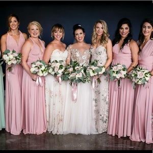 Blush two birds dress